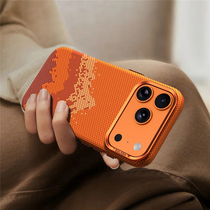 SULADA for iPhone 17 Pro Max Magnetic Case Golden Mountain Pattern Skin-Feel Hard PC Slim Phone Cover