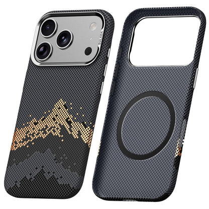 SULADA for iPhone 17 Pro Max Magnetic Case Golden Mountain Pattern Skin-Feel Hard PC Slim Phone Cover