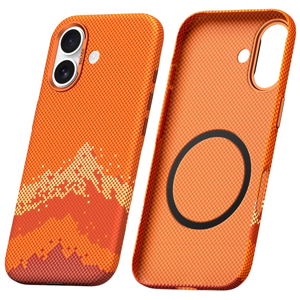 SULADA for iPhone 17 Magnetic Case Golden Mountain Pattern Skin-Feel Hard PC Slim Phone Cover