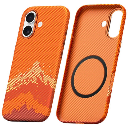 SULADA for iPhone 17 Magnetic Case Golden Mountain Pattern Skin-Feel Hard PC Slim Phone Cover