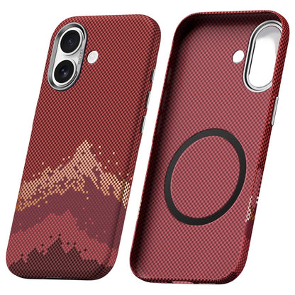 SULADA for iPhone 17 Magnetic Case Golden Mountain Pattern Skin-Feel Hard PC Slim Phone Cover