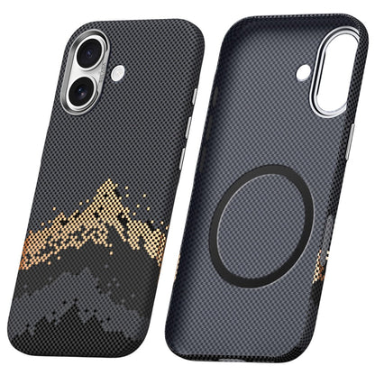 SULADA for iPhone 17 Magnetic Case Golden Mountain Pattern Skin-Feel Hard PC Slim Phone Cover