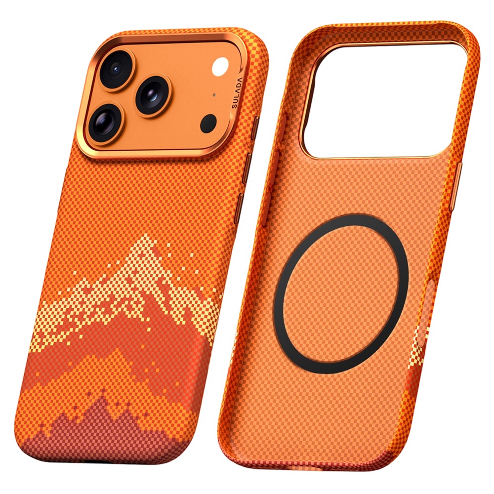 SULADA for iPhone 17 Pro Magnetic Case Golden Mountain Pattern Skin-Feel Hard PC Slim Phone Cover