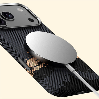 SULADA for iPhone 17 Pro Magnetic Case Golden Mountain Pattern Skin-Feel Hard PC Slim Phone Cover