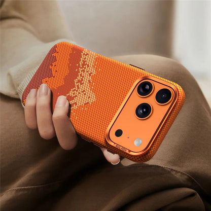 SULADA for iPhone 17 Pro Magnetic Case Golden Mountain Pattern Skin-Feel Hard PC Slim Phone Cover
