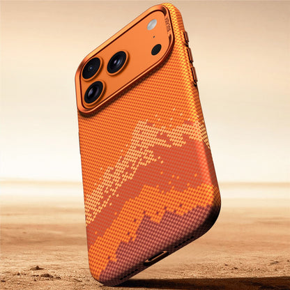 SULADA for iPhone 17 Pro Magnetic Case Golden Mountain Pattern Skin-Feel Hard PC Slim Phone Cover