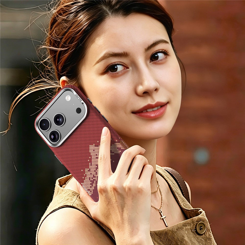 SULADA for iPhone 17 Pro Magnetic Case Golden Mountain Pattern Skin-Feel Hard PC Slim Phone Cover