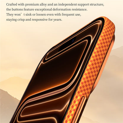 SULADA for iPhone 17 Pro Magnetic Case 360° Rotating Ring Kickstand Golden Mountain Pattern PC Slim Phone Cover