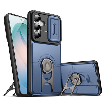 For Samsung Galaxy S26+ Case with Slide Camera Cover Kickstand PC + TPU Protective Phone Shell