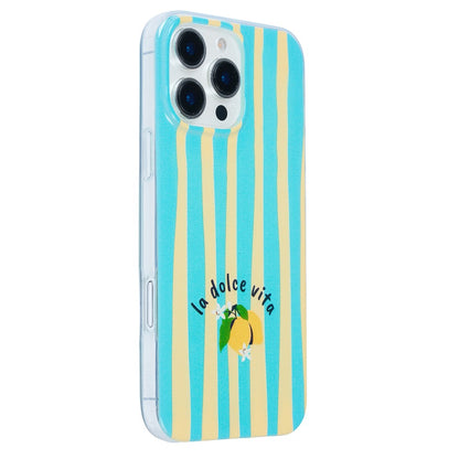 For iPhone 13  /  14 Case Heat Transfer Striped Pattern Soft TPU Anti-Scratch Phone Cover