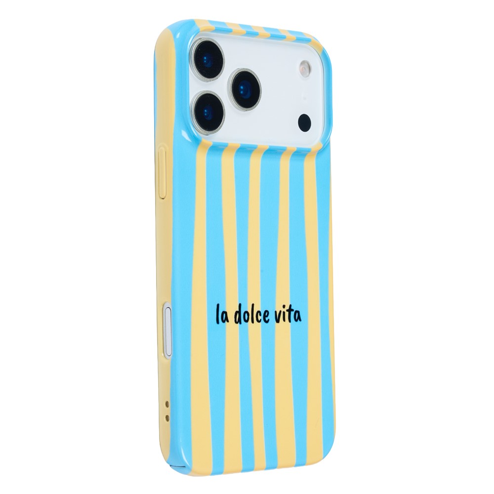 For iPhone 14 / 13 Case IMD Striped Pattern Hard PC Protective Phone Cover
