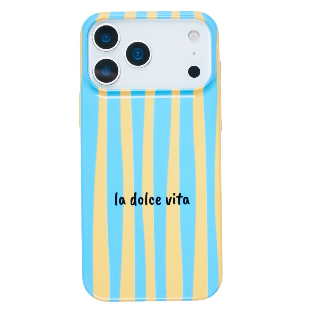 For iPhone 14 / 13 Case IMD Striped Pattern Hard PC Protective Phone Cover