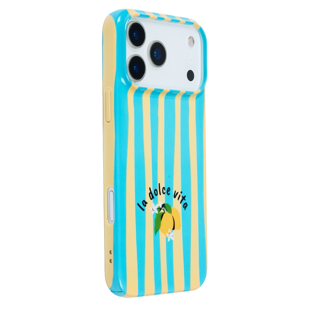 For iPhone 14 / 13 Case IMD Striped Pattern Hard PC Protective Phone Cover
