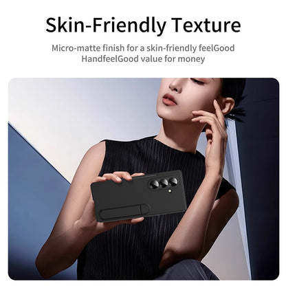 For Samsung Galaxy Z Fold8 Ultra Case Kickstand PC Phone Cover with Alloy Lens Ring