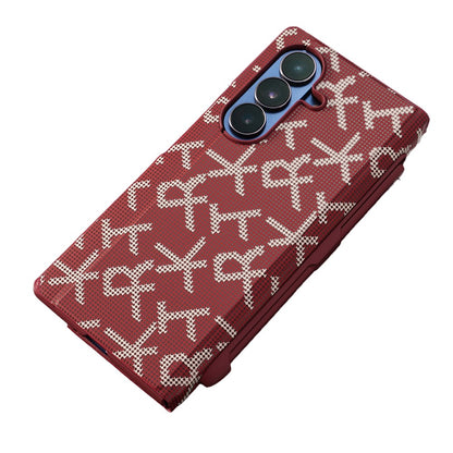For Samsung Galaxy Z Fold8 Ultra Cases Geometric Pixel Pattern Kickstand Foldable PC Phone Cover with Stylus