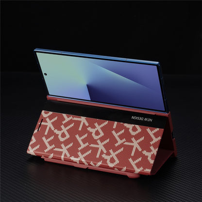 For Samsung Galaxy Z Fold8 Ultra Cases Geometric Pixel Pattern Kickstand Foldable PC Phone Cover with Stylus