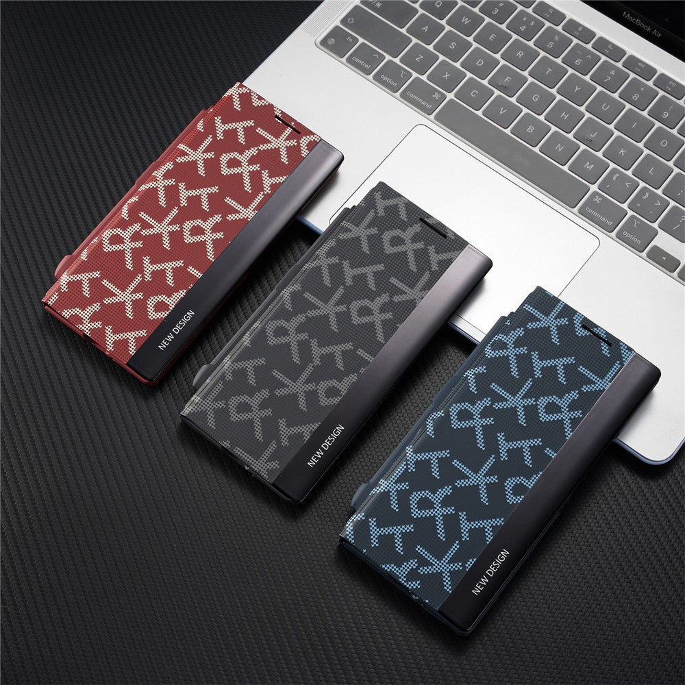 For Samsung Galaxy Z Fold8 Ultra Cases Geometric Pixel Pattern Kickstand Foldable PC Phone Cover with Stylus