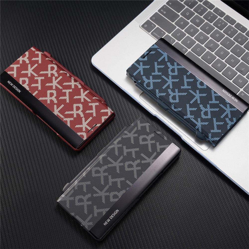 For Samsung Galaxy Z Fold8 Ultra Cases Geometric Pixel Pattern Kickstand Foldable PC Phone Cover with Stylus