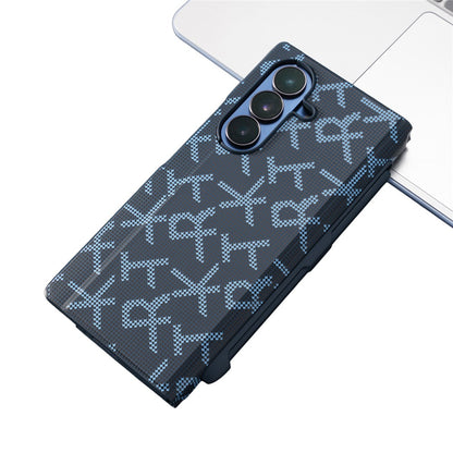 For Samsung Galaxy Z Fold8 Ultra Cases Geometric Pixel Pattern Kickstand Foldable PC Phone Cover with Stylus