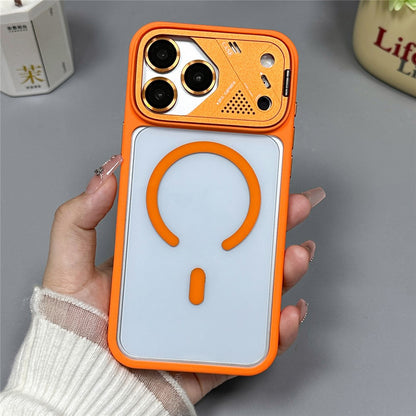 For iPhone 17 Pro Max Magnetic Case Kickstand PC + TPU Anti-Scratch Clear Phone Back Cover