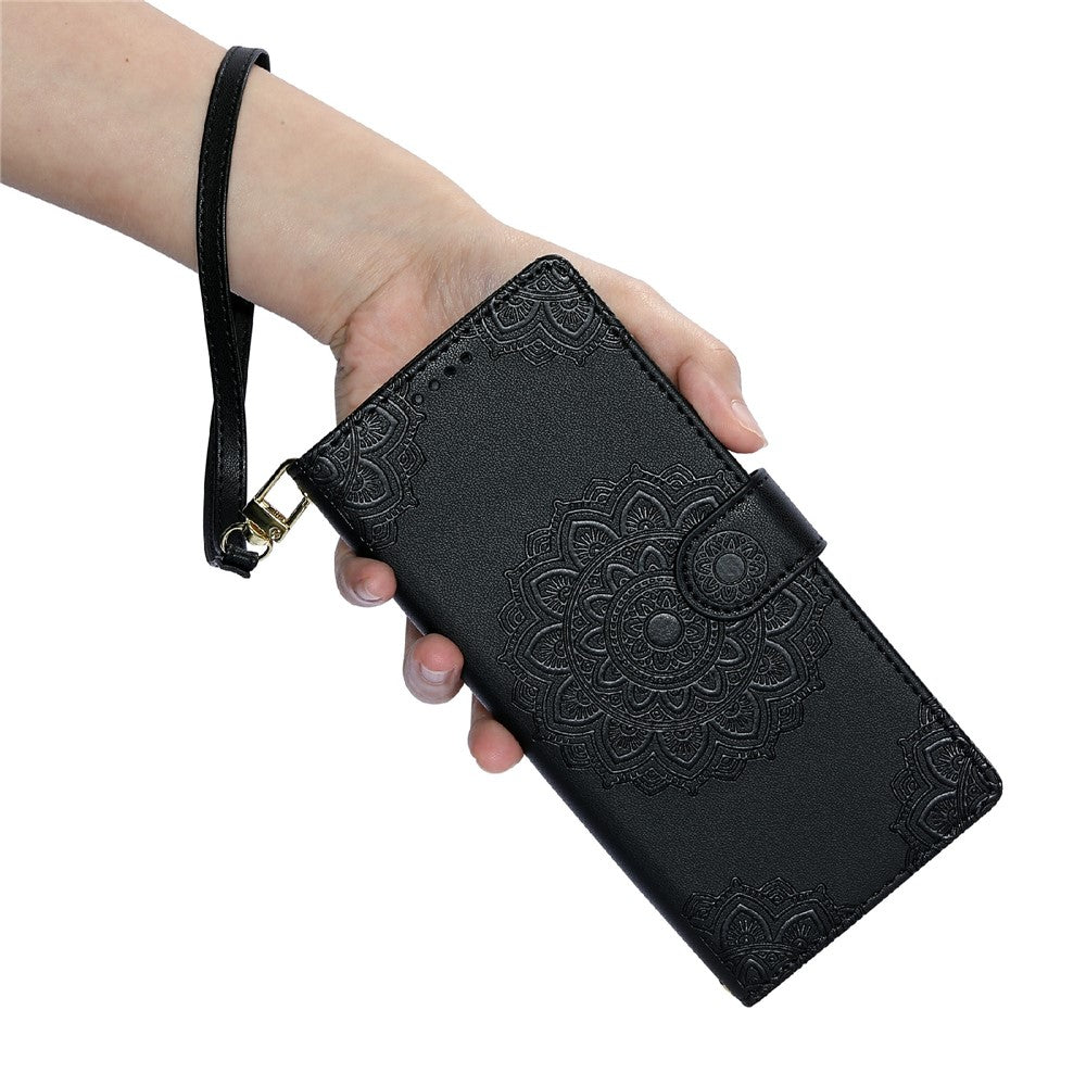 For Samsung Galaxy S26+ Case Embossed Totem Leather Flip Wallet Phone Cover with Wrist Strap