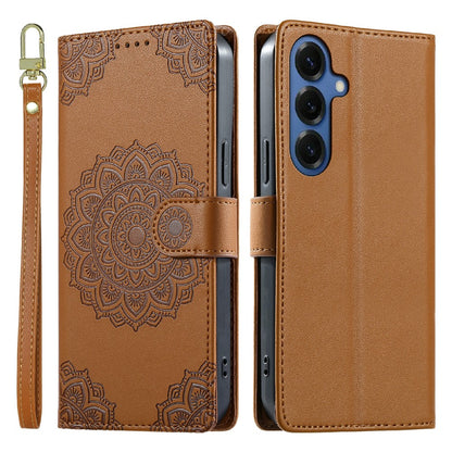For Samsung Galaxy S26+ Case Embossed Totem Leather Flip Wallet Phone Cover with Wrist Strap