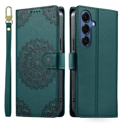 For Samsung Galaxy S26+ Case Embossed Totem Leather Flip Wallet Phone Cover with Wrist Strap