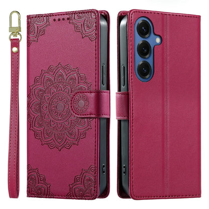 For Samsung Galaxy S26+ Case Embossed Totem Leather Flip Wallet Phone Cover with Wrist Strap