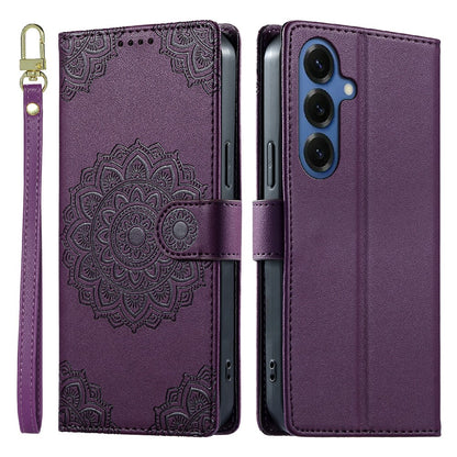 For Samsung Galaxy S26+ Case Embossed Totem Leather Flip Wallet Phone Cover with Wrist Strap