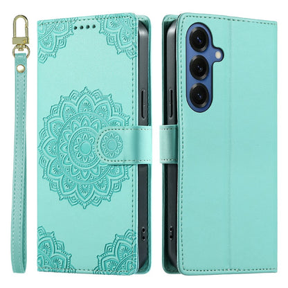 For Samsung Galaxy S26+ Case Embossed Totem Leather Flip Wallet Phone Cover with Wrist Strap