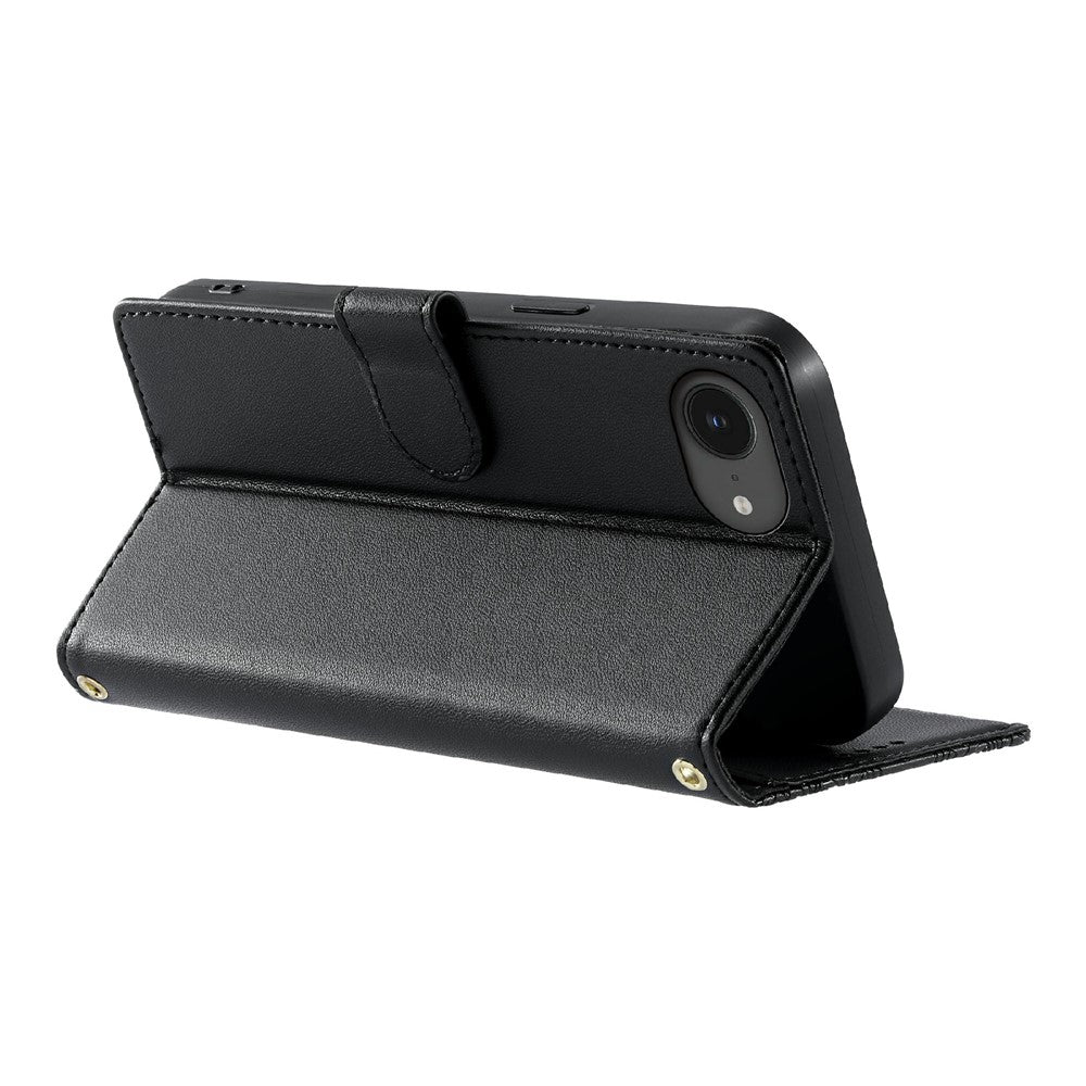 For iPhone 17e  /  16e Case Embossed Totem Leather Flip Wallet Phone Cover with Wrist Strap