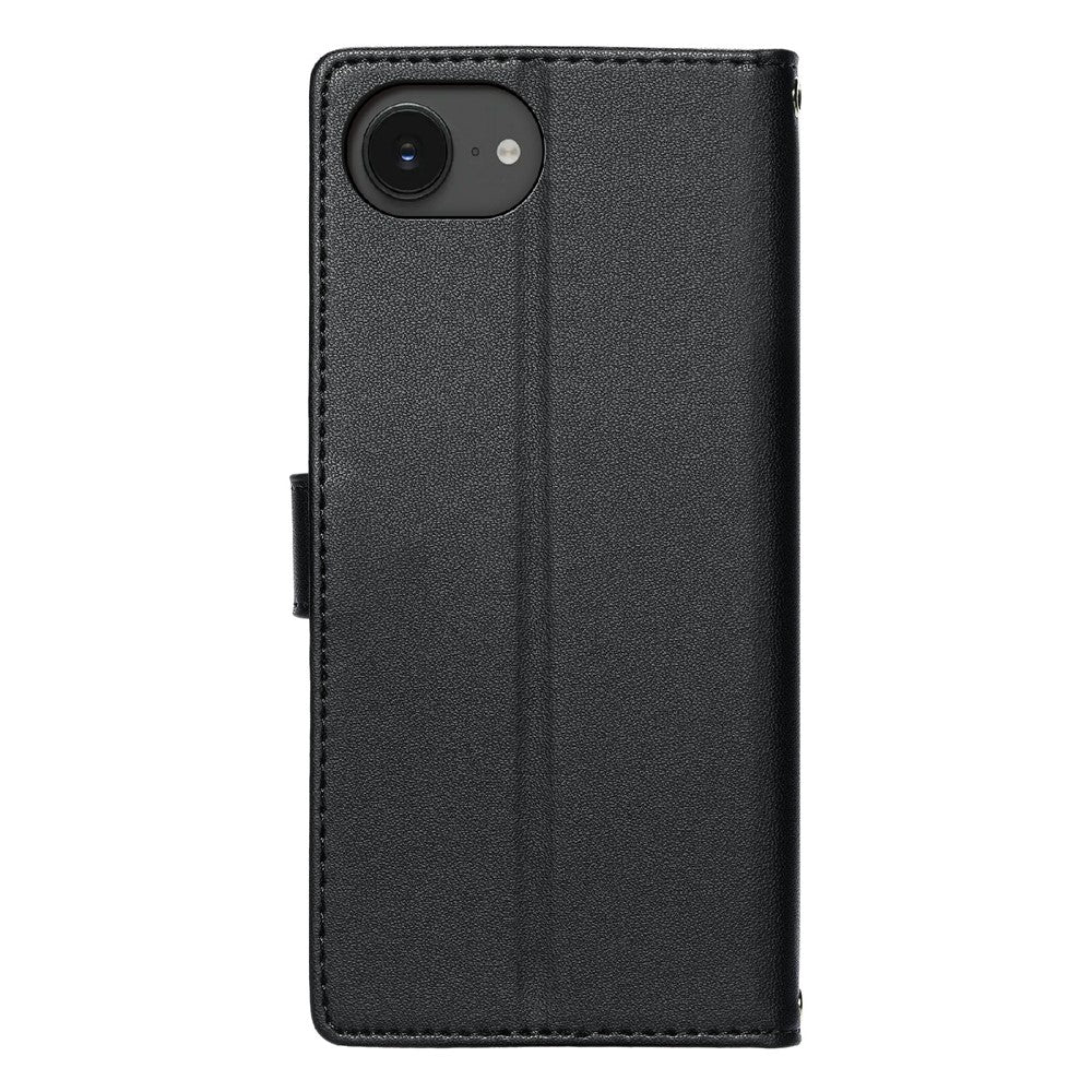 For iPhone 17e  /  16e Case Embossed Totem Leather Flip Wallet Phone Cover with Wrist Strap