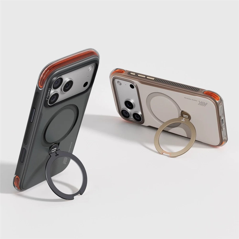TORRAS Ostand Q3 Air Pro Series for iPhone 17 Pro Max Magnetic Case Rotating Kickstand Shockproof PC + TPU Phone Cover