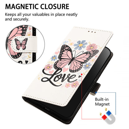 For iPhone 17 Pro / iPhone 18 Pro Case Pattern Printed PU Leather Flip Wallet Phone Cover with Wrist Strap