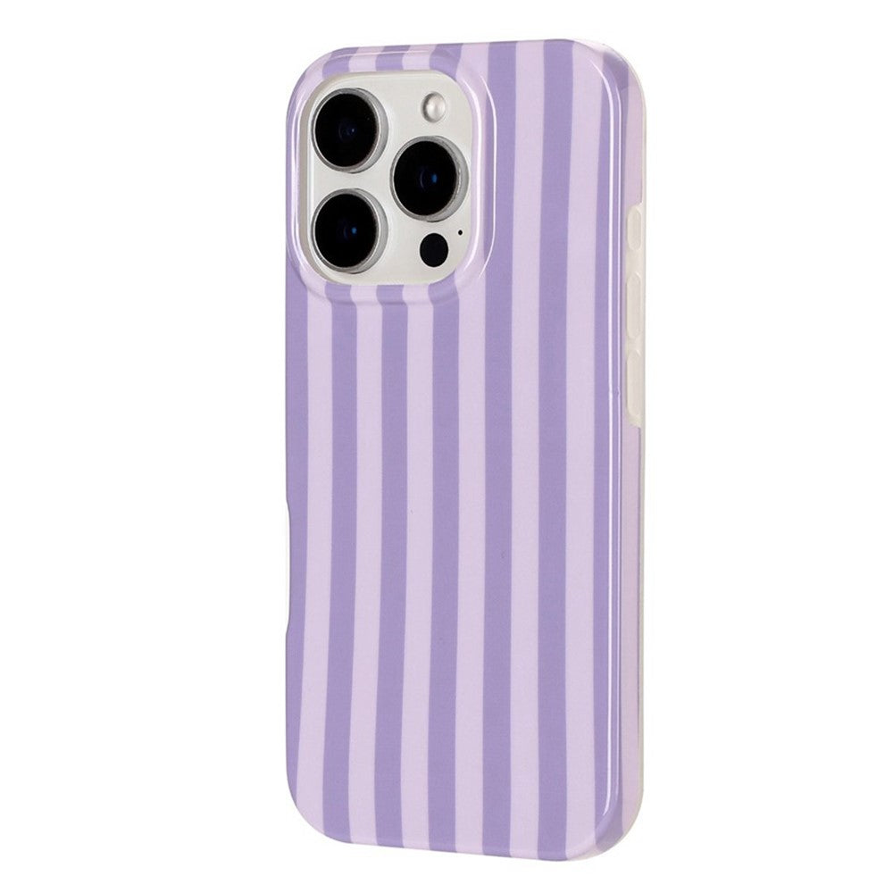 For iPhone 16 Pro Max Case IMD Stripe TPU Full Coverage Shockproof Phone Protective Cover