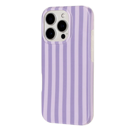 For iPhone 16 Pro Max Case IMD Stripe TPU Full Coverage Shockproof Phone Protective Cover