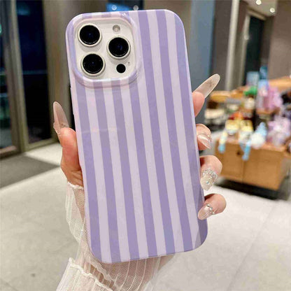 For iPhone 16 Pro Max Case IMD Stripe TPU Full Coverage Shockproof Phone Protective Cover