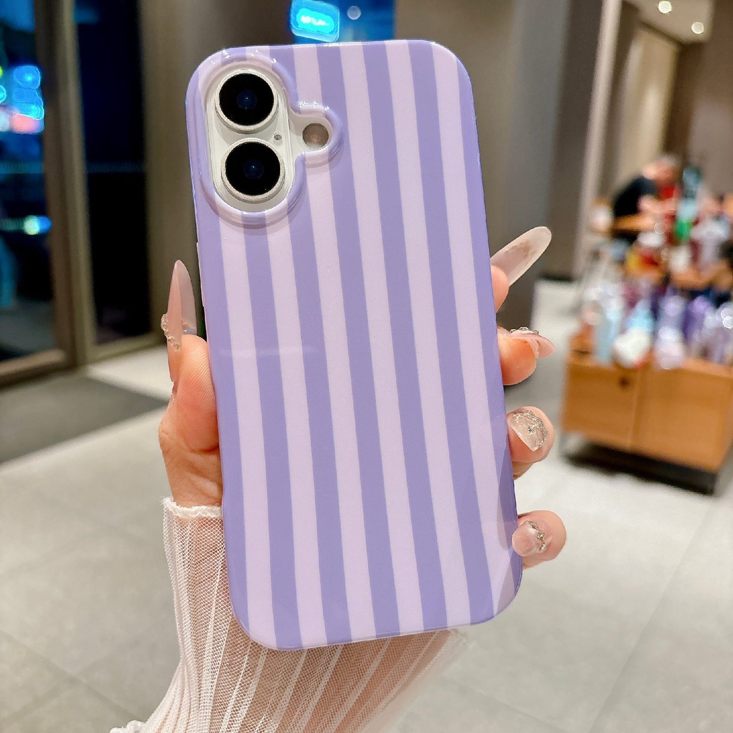 For iPhone 17 Case IMD Stripe TPU Full Coverage Shockproof Phone Protective Cover