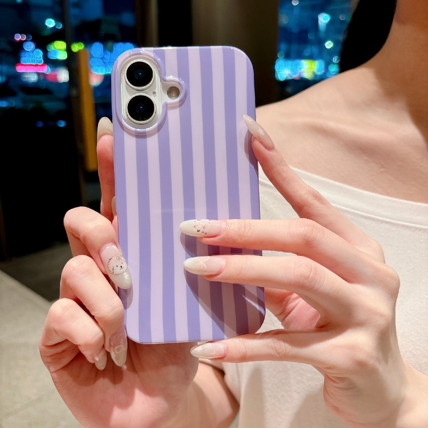 For iPhone 17 Case IMD Stripe TPU Full Coverage Shockproof Phone Protective Cover