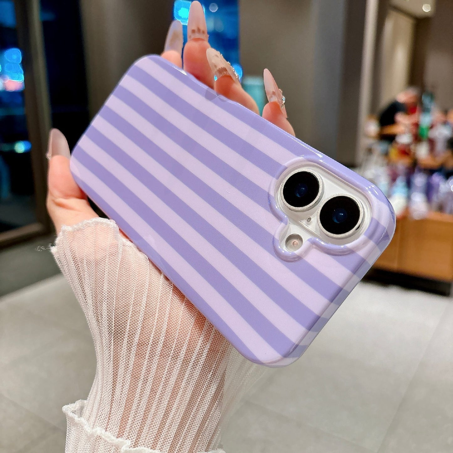 For iPhone 17 Case IMD Stripe TPU Full Coverage Shockproof Phone Protective Cover