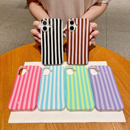 For iPhone 17 Case IMD Stripe TPU Full Coverage Shockproof Phone Protective Cover