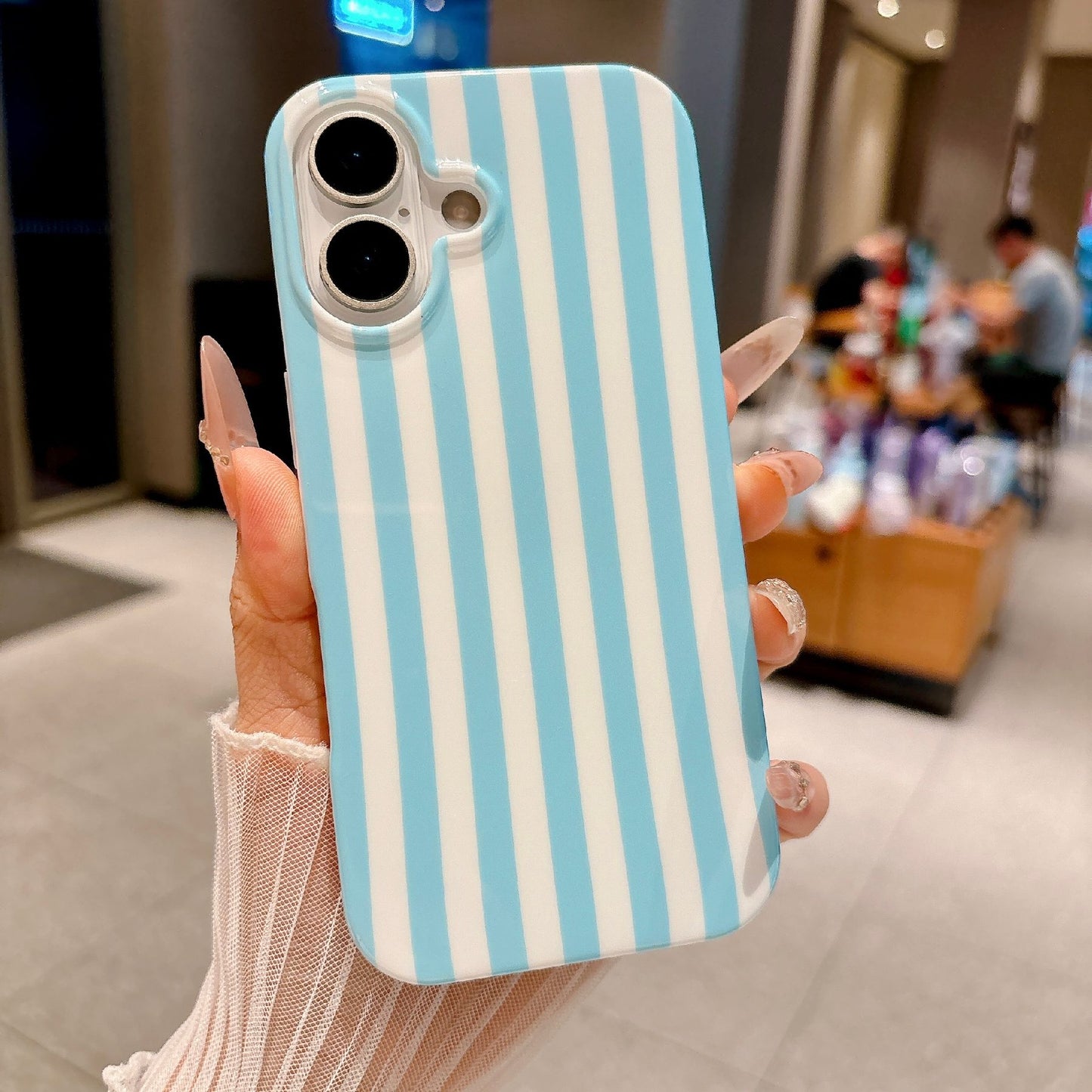 For iPhone 17 Case IMD Stripe TPU Full Coverage Shockproof Phone Protective Cover