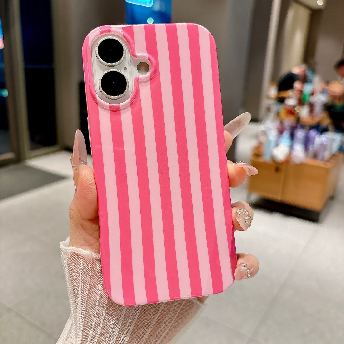 For iPhone 17 Case IMD Stripe TPU Full Coverage Shockproof Phone Protective Cover