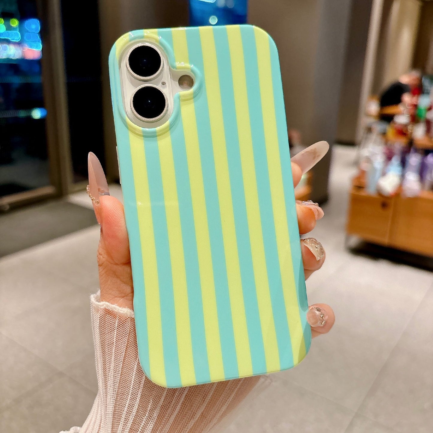 For iPhone 17 Case IMD Stripe TPU Full Coverage Shockproof Phone Protective Cover
