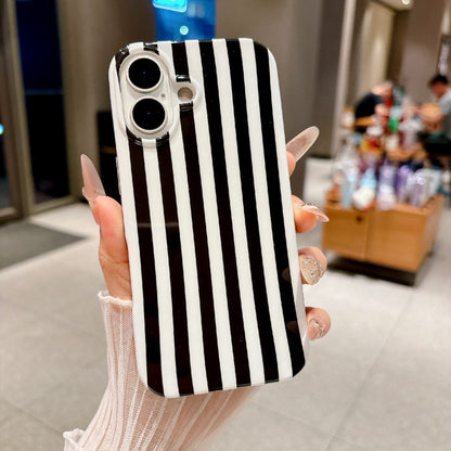 For iPhone 17 Case IMD Stripe TPU Full Coverage Shockproof Phone Protective Cover