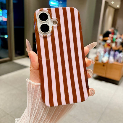 For iPhone 17 Case IMD Stripe TPU Full Coverage Shockproof Phone Protective Cover