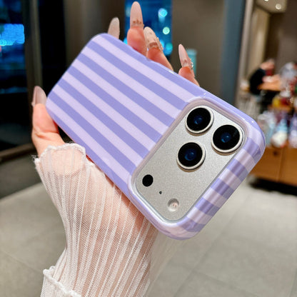 For iPhone 18 Pro / 17 Pro Case IMD Stripe TPU Full Coverage Shockproof Phone Protective Cover