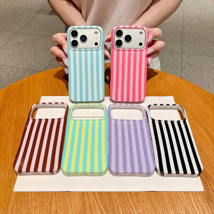 For iPhone 17 Pro Max Case IMD Stripe TPU Full Coverage Shockproof Phone Protective Cover