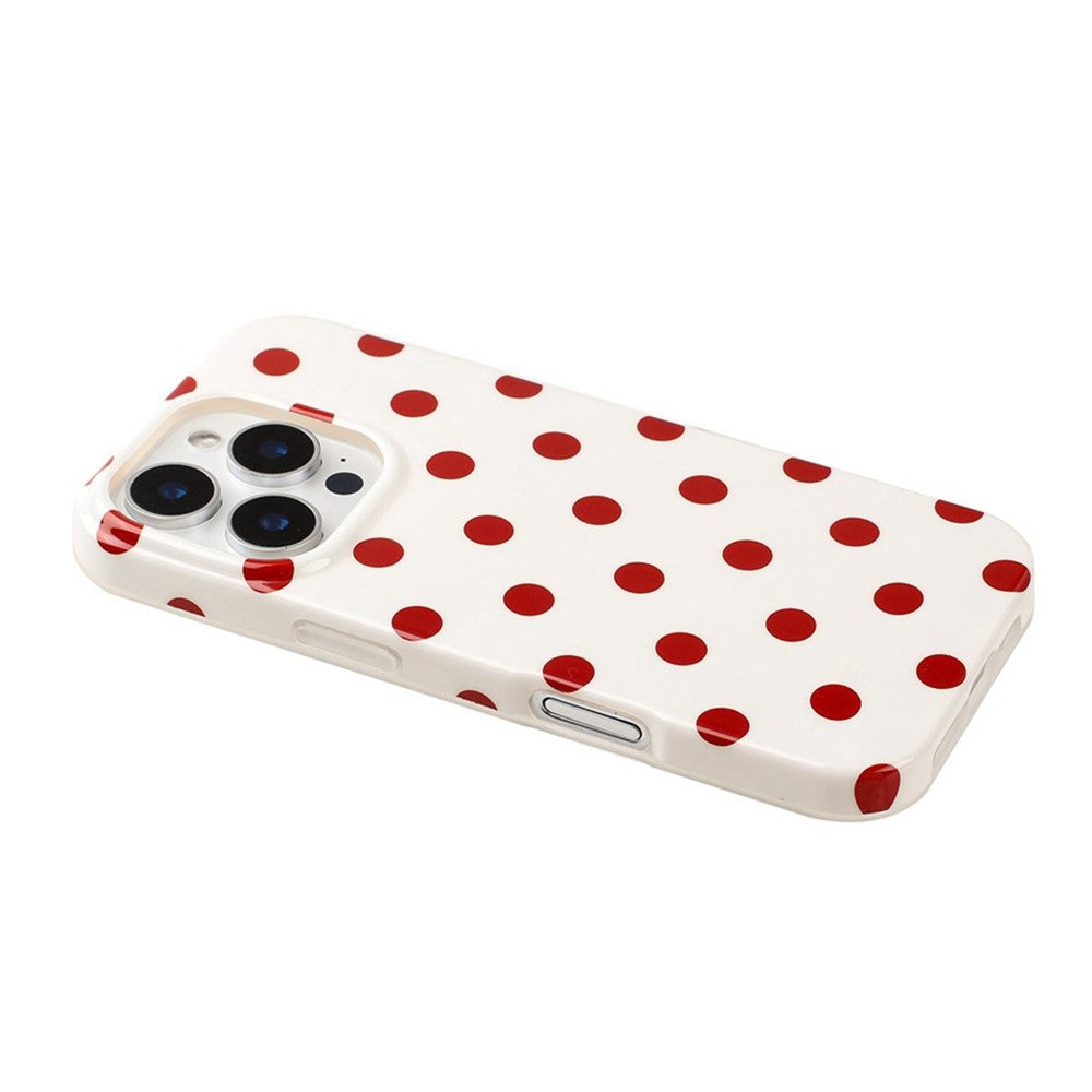 For iPhone 16 Pro Max Case Retro Polka Dot IMD TPU Full Coverage Phone Protective Cover