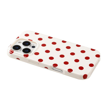 For iPhone 16 Pro Max Case Retro Polka Dot IMD TPU Full Coverage Phone Protective Cover